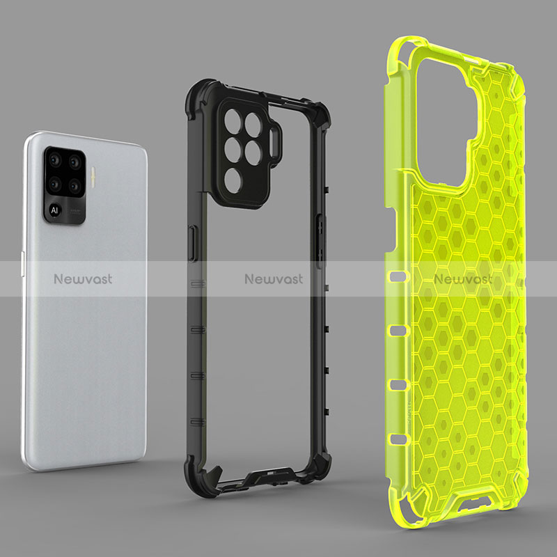 Silicone Transparent Frame Case Cover 360 Degrees AM1 for Oppo Reno5 Lite