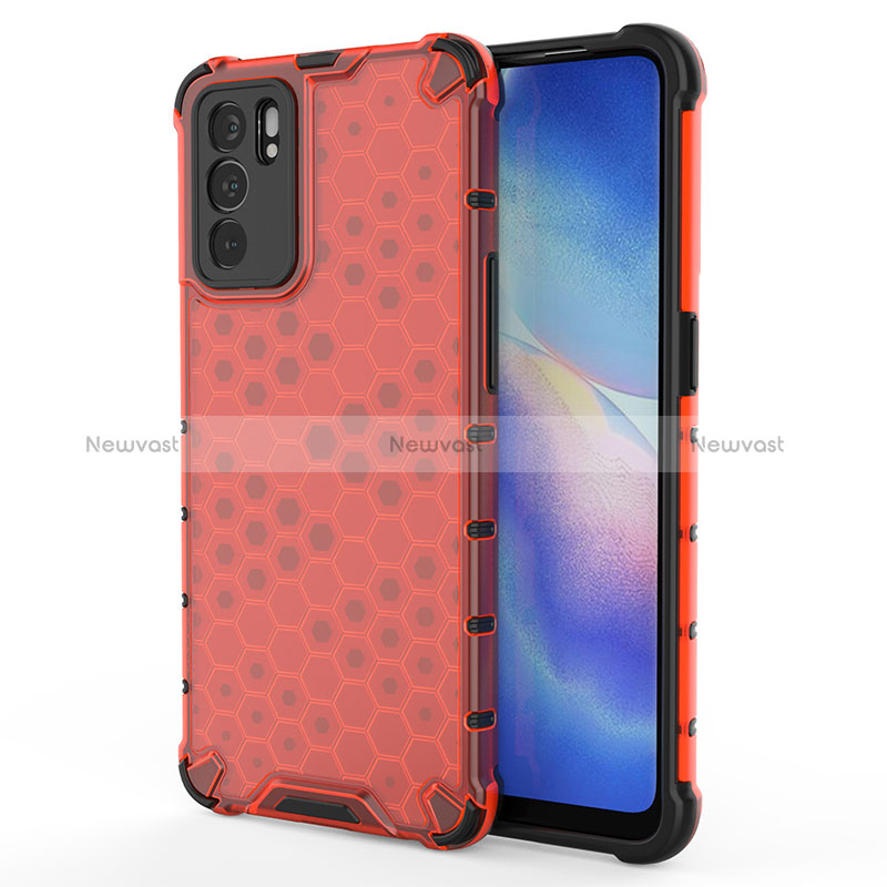 Silicone Transparent Frame Case Cover 360 Degrees AM1 for Oppo Reno6 5G