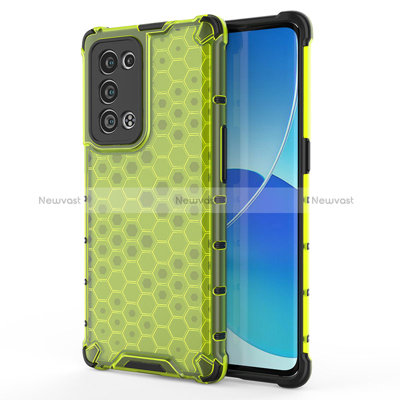 Silicone Transparent Frame Case Cover 360 Degrees AM1 for Oppo Reno6 Pro 5G