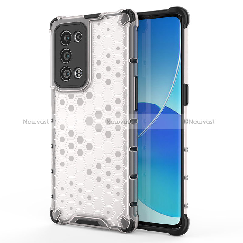 Silicone Transparent Frame Case Cover 360 Degrees AM1 for Oppo Reno6 Pro+ Plus 5G