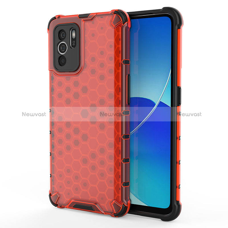 Silicone Transparent Frame Case Cover 360 Degrees AM1 for Oppo Reno6 Z 5G