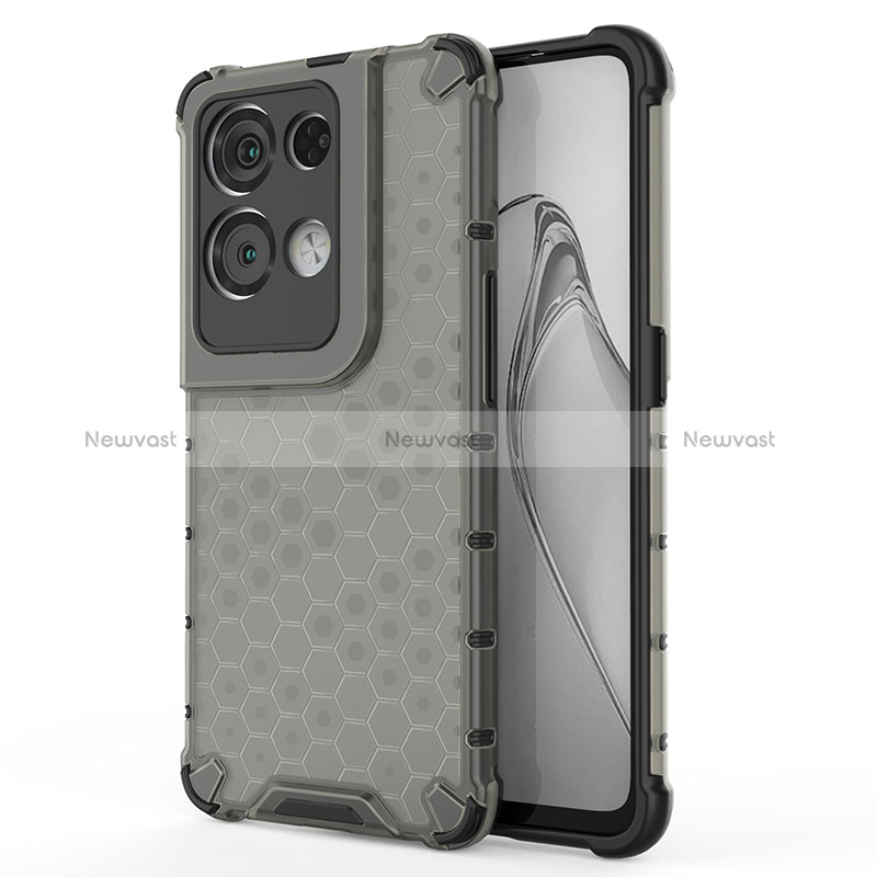 Silicone Transparent Frame Case Cover 360 Degrees AM1 for Oppo Reno8 Pro+ Plus 5G Black