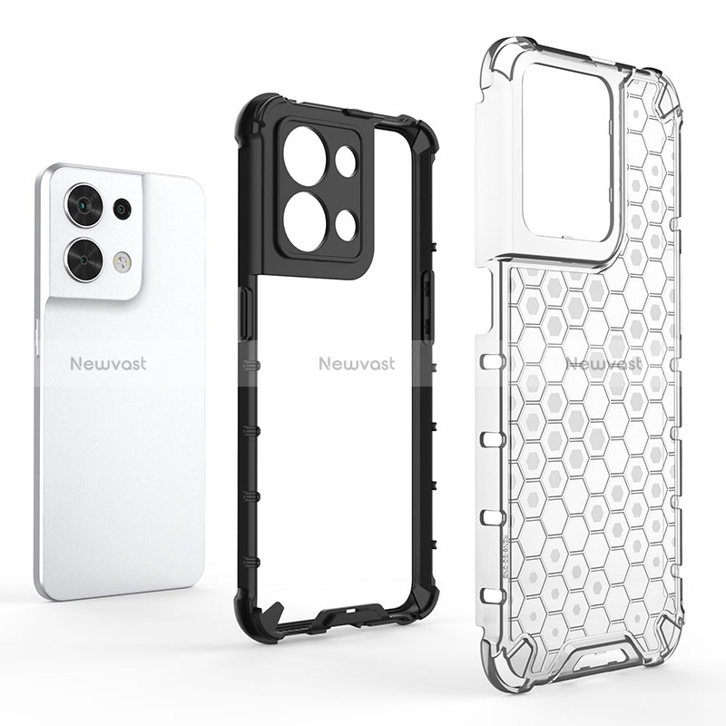 Silicone Transparent Frame Case Cover 360 Degrees AM1 for Oppo Reno9 5G