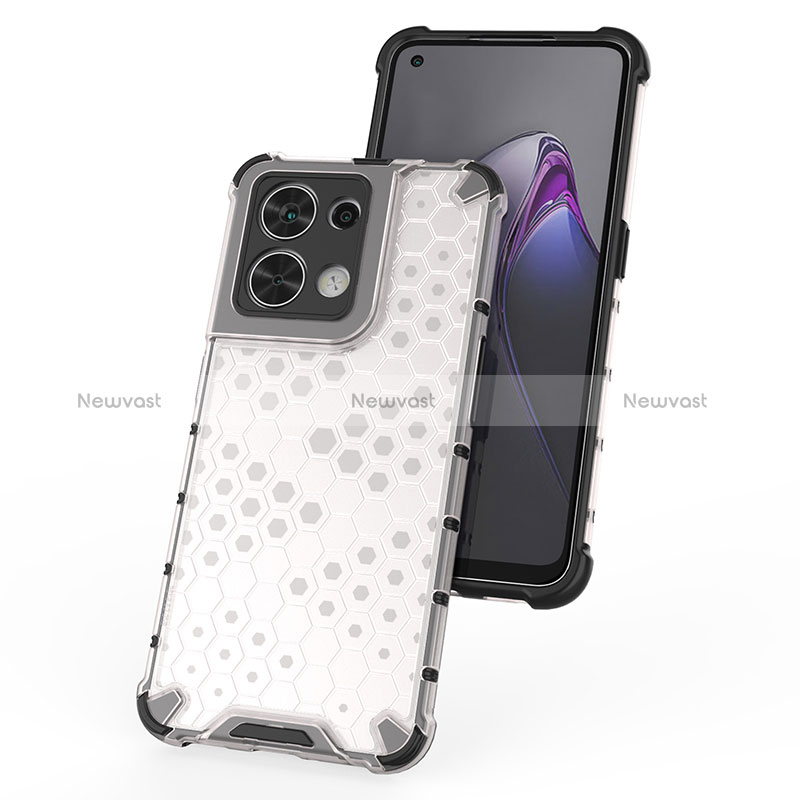 Silicone Transparent Frame Case Cover 360 Degrees AM1 for Oppo Reno9 Pro 5G