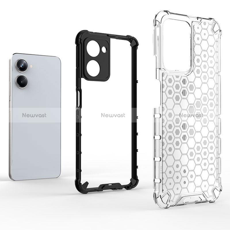 Silicone Transparent Frame Case Cover 360 Degrees AM1 for Realme 10 Pro 5G