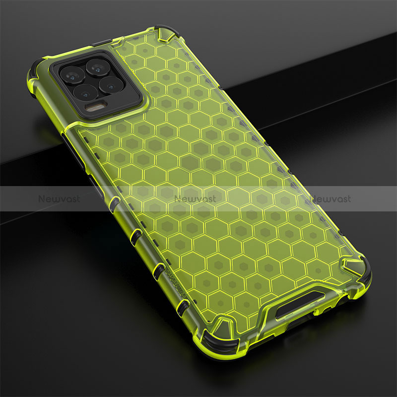 Silicone Transparent Frame Case Cover 360 Degrees AM1 for Realme 8 4G Green