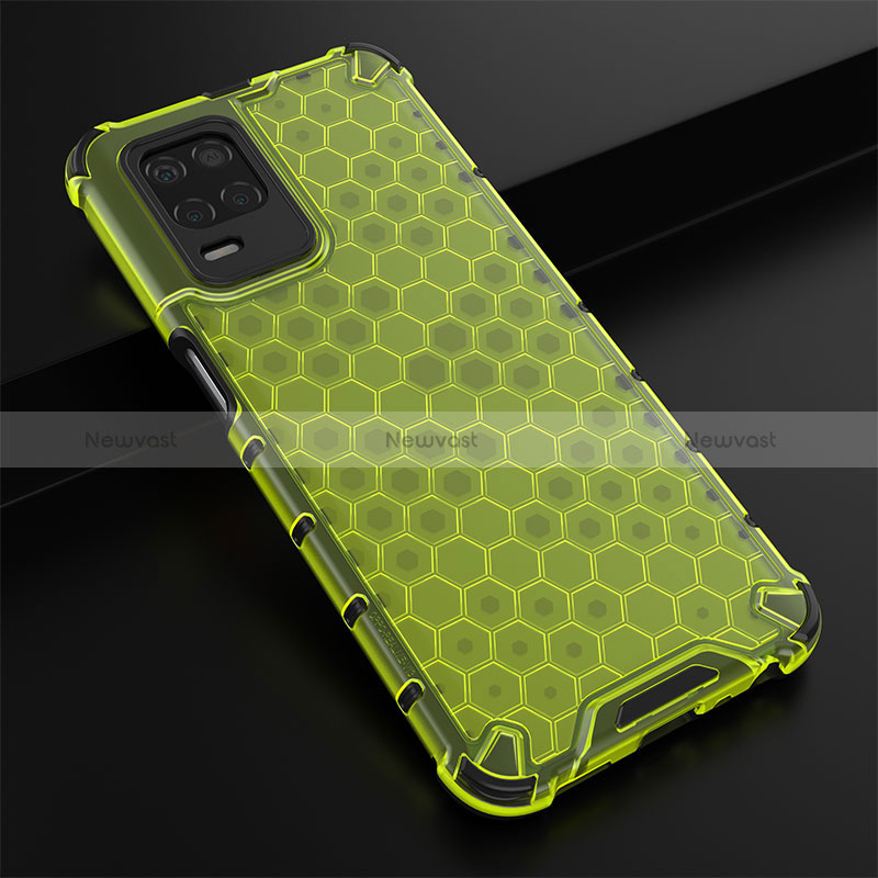 Silicone Transparent Frame Case Cover 360 Degrees AM1 for Realme 8 5G Green