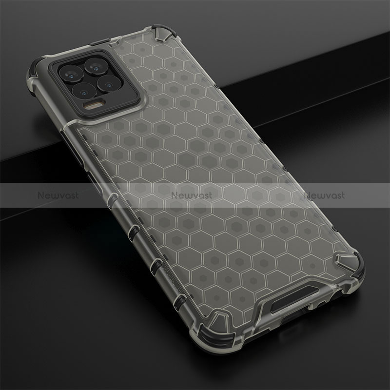 Silicone Transparent Frame Case Cover 360 Degrees AM1 for Realme 8 Pro Black