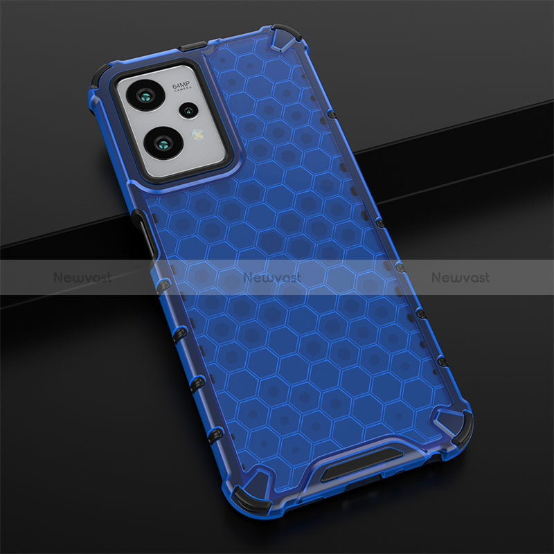 Silicone Transparent Frame Case Cover 360 Degrees AM1 for Realme 9 5G Blue