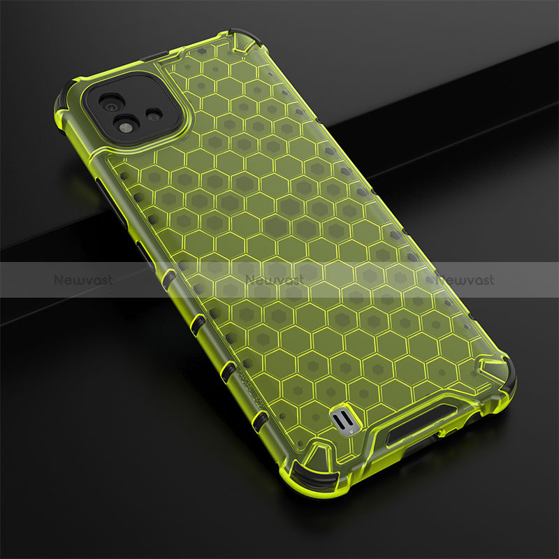 Silicone Transparent Frame Case Cover 360 Degrees AM1 for Realme C11 (2021) Green