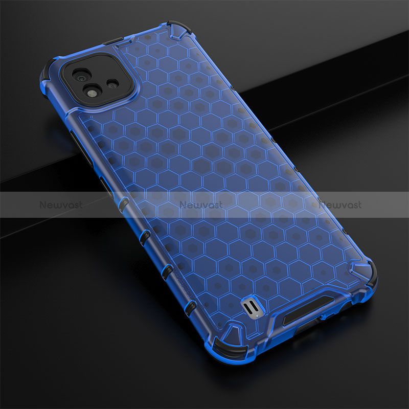 Silicone Transparent Frame Case Cover 360 Degrees AM1 for Realme C20 Blue