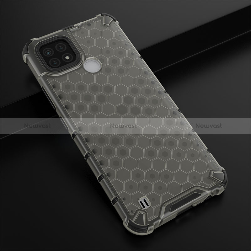 Silicone Transparent Frame Case Cover 360 Degrees AM1 for Realme C21 Black