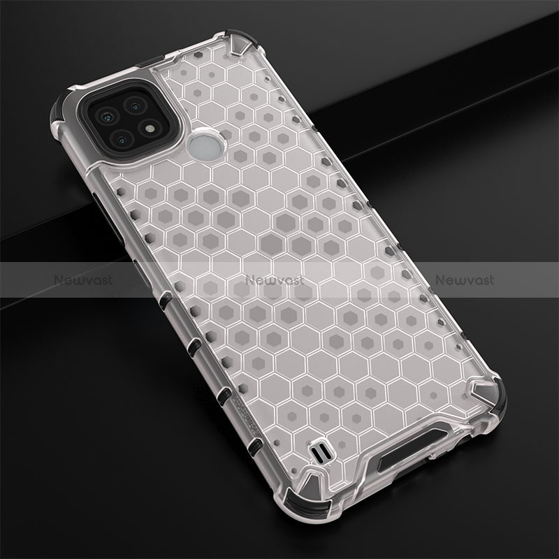 Silicone Transparent Frame Case Cover 360 Degrees AM1 for Realme C21 White