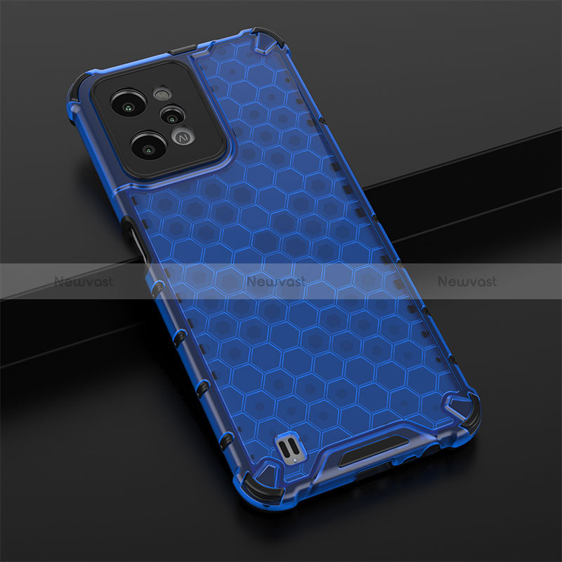 Silicone Transparent Frame Case Cover 360 Degrees AM1 for Realme C31 Blue