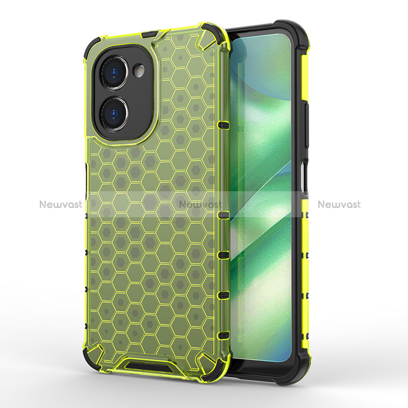 Silicone Transparent Frame Case Cover 360 Degrees AM1 for Realme C33 (2023) Green