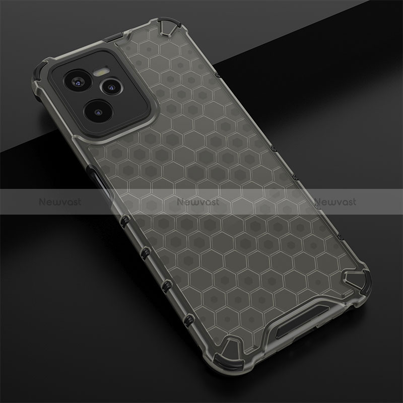 Silicone Transparent Frame Case Cover 360 Degrees AM1 for Realme C35 Black