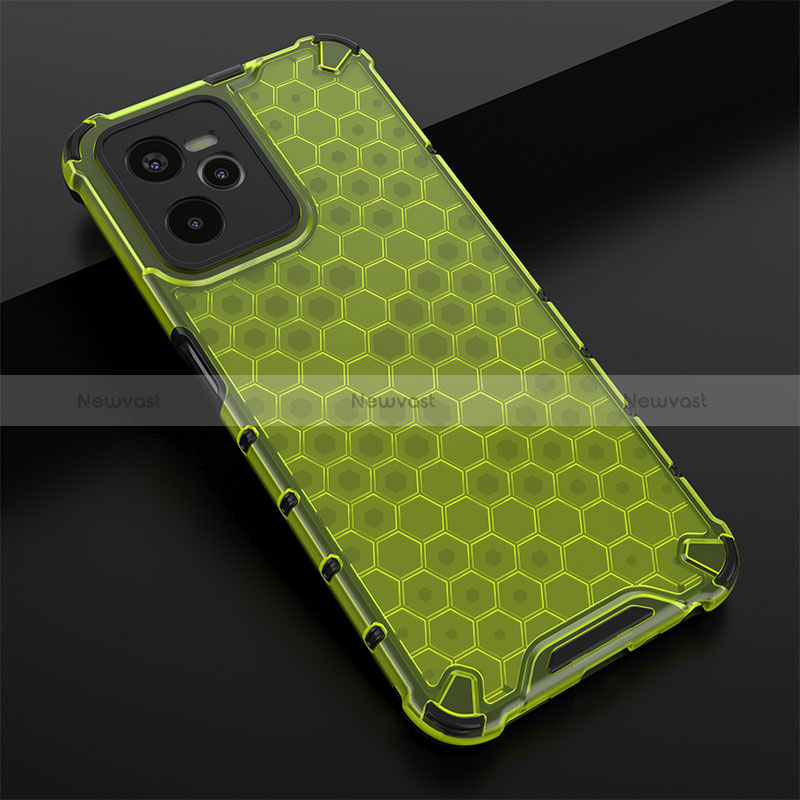 Silicone Transparent Frame Case Cover 360 Degrees AM1 for Realme C35 Green