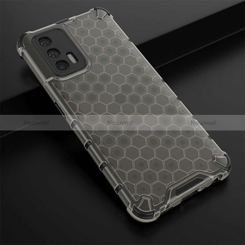 Silicone Transparent Frame Case Cover 360 Degrees AM1 for Realme GT Master 5G Black