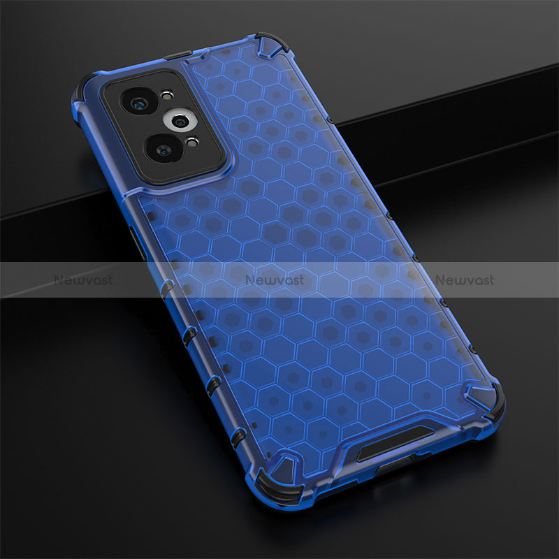 Silicone Transparent Frame Case Cover 360 Degrees AM1 for Realme GT Neo 3T 5G Blue