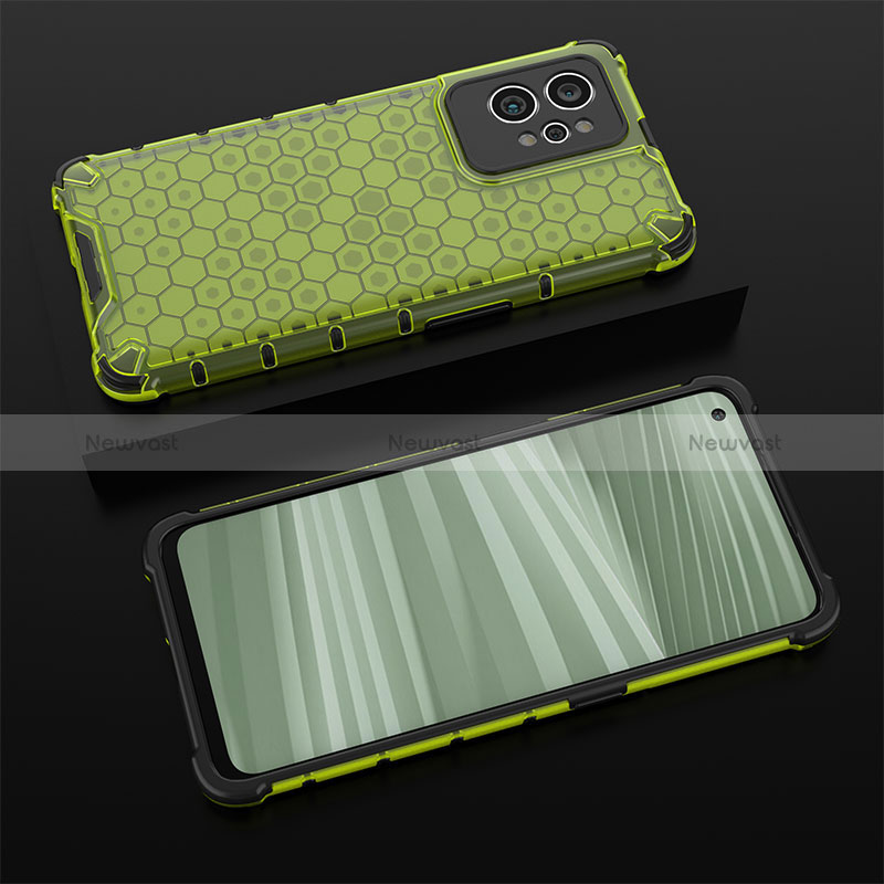 Silicone Transparent Frame Case Cover 360 Degrees AM1 for Realme GT2 Pro 5G Green