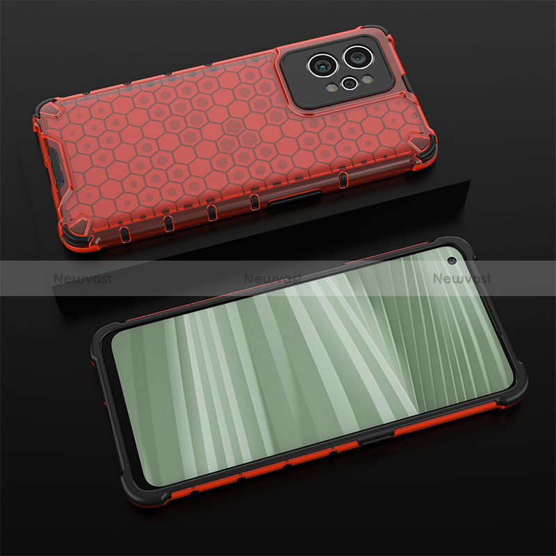 Silicone Transparent Frame Case Cover 360 Degrees AM1 for Realme GT2 Pro 5G Red