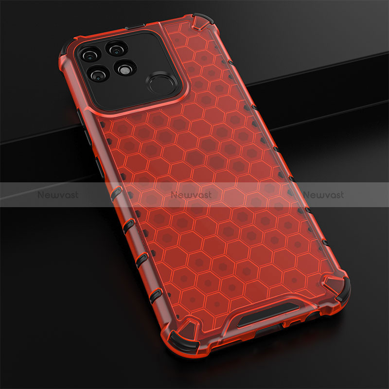 Silicone Transparent Frame Case Cover 360 Degrees AM1 for Realme Narzo 50A Red