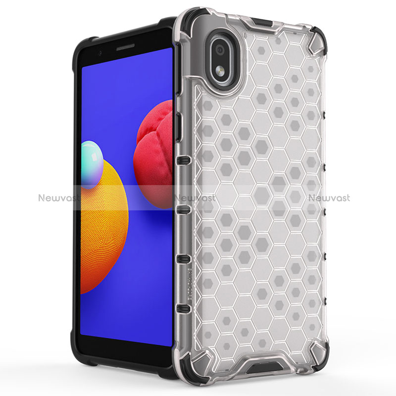 Silicone Transparent Frame Case Cover 360 Degrees AM1 for Samsung Galaxy A01 Core