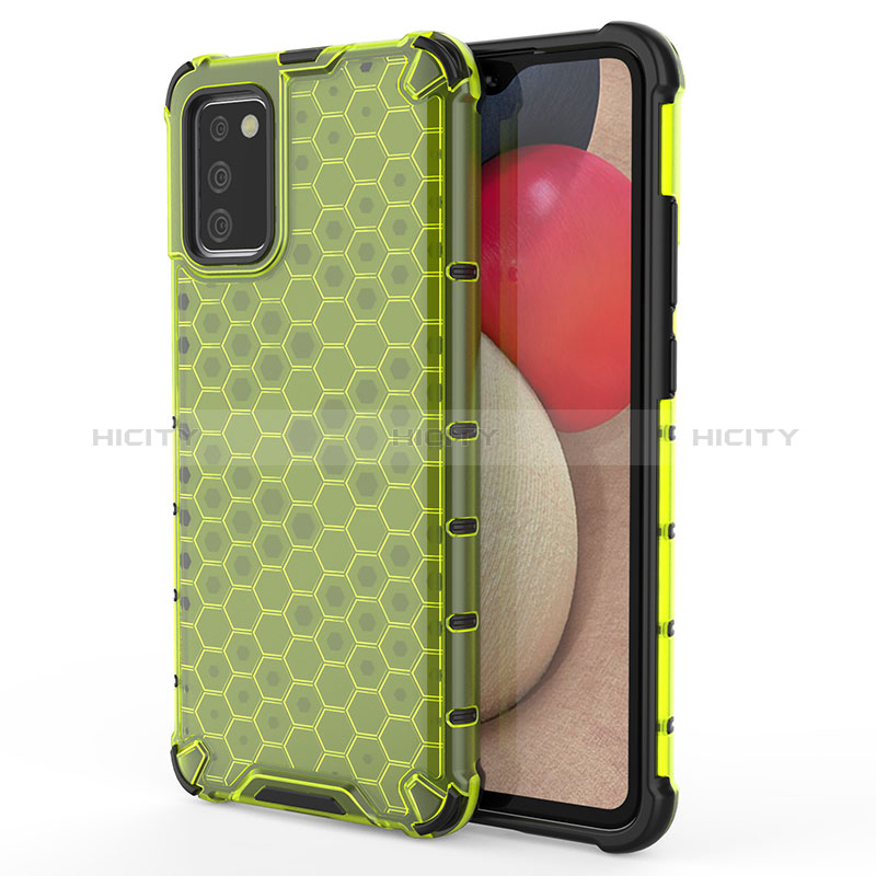 Silicone Transparent Frame Case Cover 360 Degrees AM1 for Samsung Galaxy A03s Green