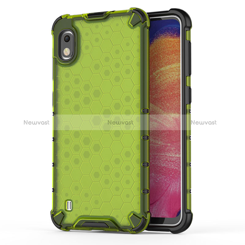 Silicone Transparent Frame Case Cover 360 Degrees AM1 for Samsung Galaxy A10 Green