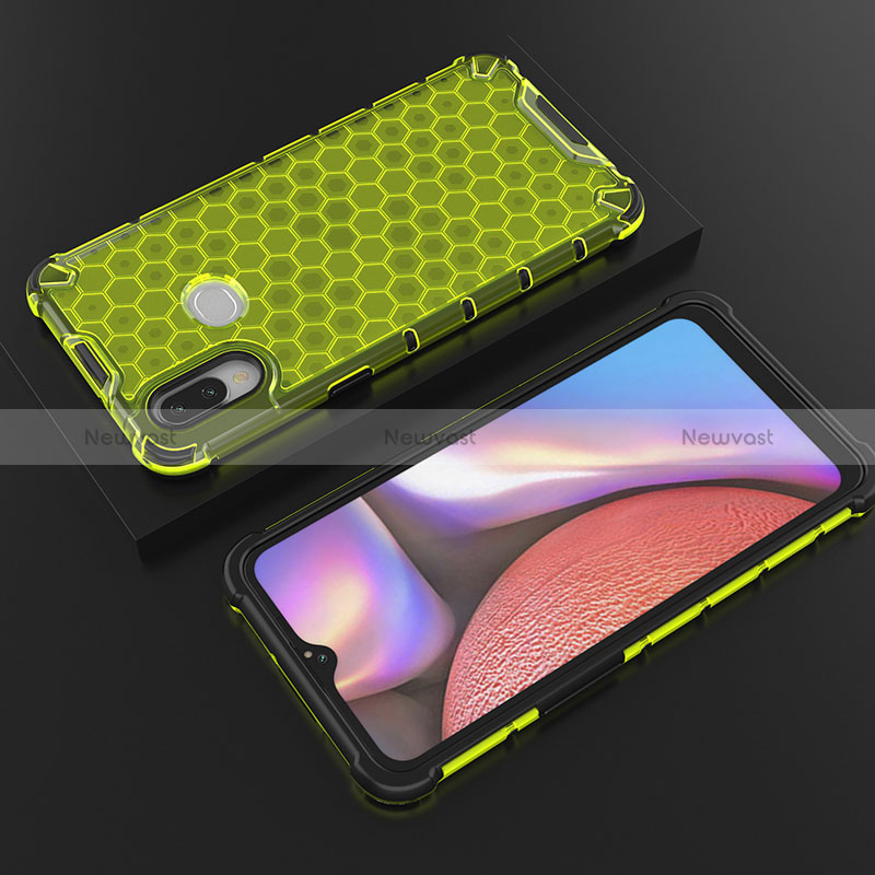 Silicone Transparent Frame Case Cover 360 Degrees AM1 for Samsung Galaxy A10s Green