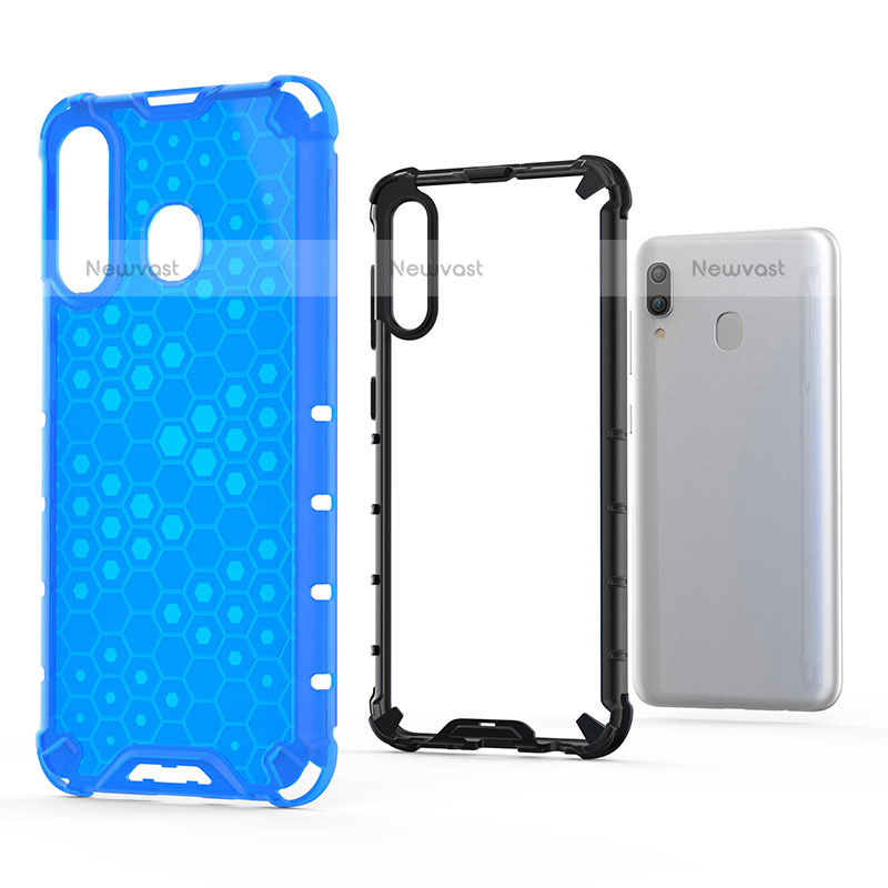 Silicone Transparent Frame Case Cover 360 Degrees AM1 for Samsung Galaxy A20