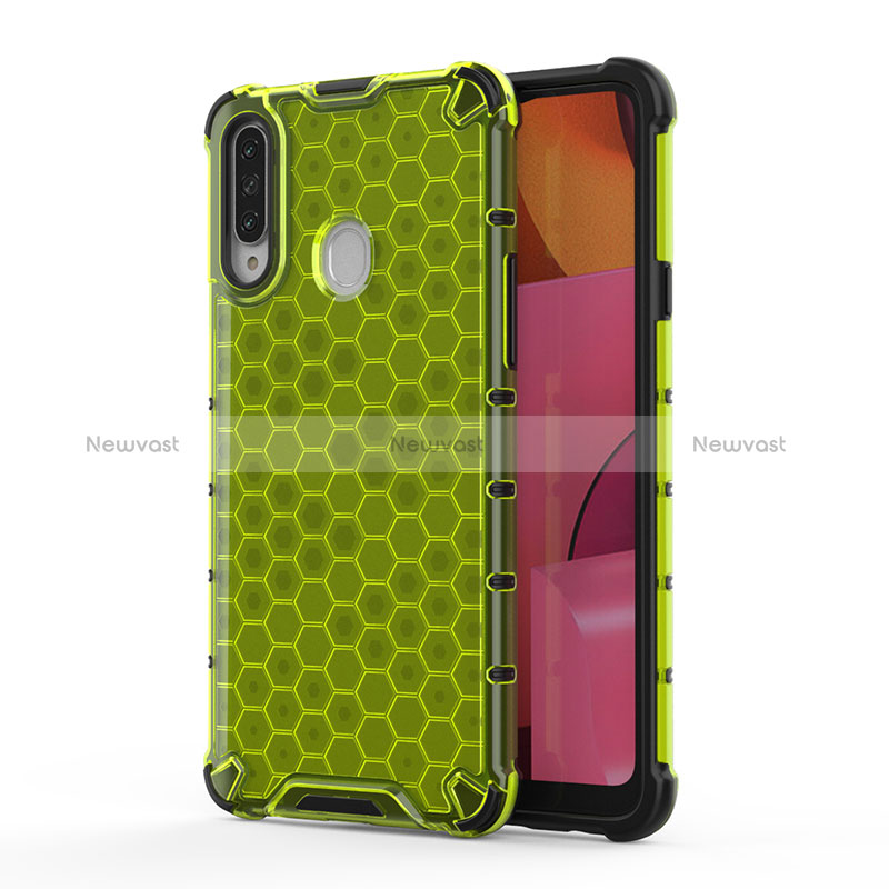 Silicone Transparent Frame Case Cover 360 Degrees AM1 for Samsung Galaxy A20s Green