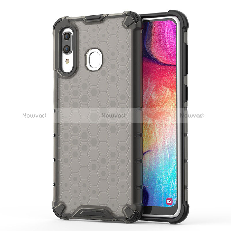 Silicone Transparent Frame Case Cover 360 Degrees AM1 for Samsung Galaxy A30 Black