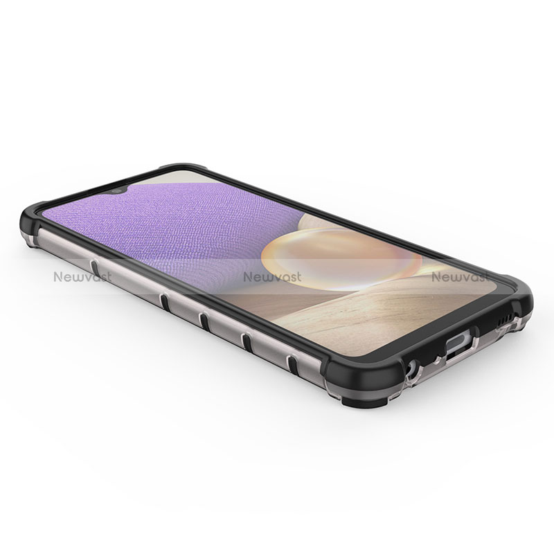 Silicone Transparent Frame Case Cover 360 Degrees AM1 for Samsung Galaxy A32 4G