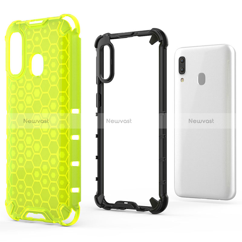 Silicone Transparent Frame Case Cover 360 Degrees AM1 for Samsung Galaxy A40