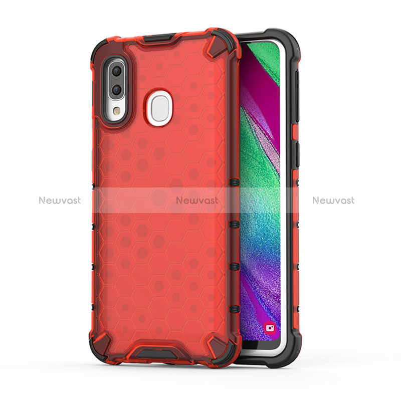 Silicone Transparent Frame Case Cover 360 Degrees AM1 for Samsung Galaxy A40