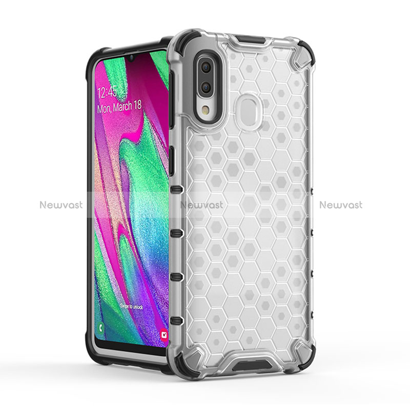 Silicone Transparent Frame Case Cover 360 Degrees AM1 for Samsung Galaxy A40