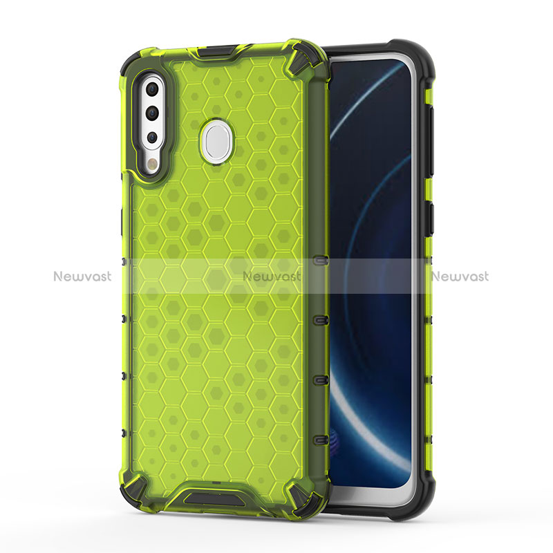 Silicone Transparent Frame Case Cover 360 Degrees AM1 for Samsung Galaxy A40s Green