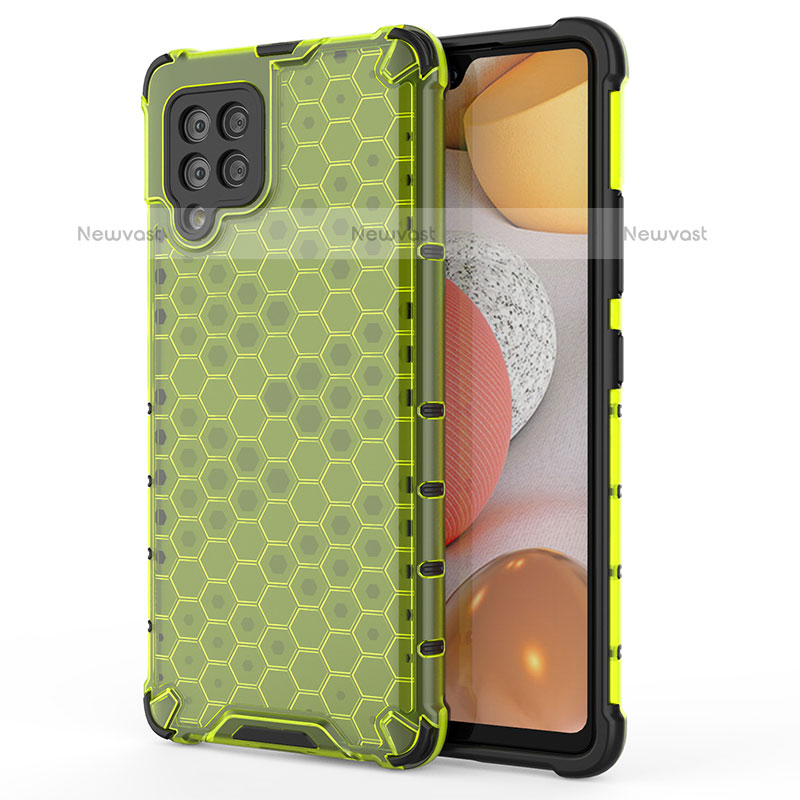 Silicone Transparent Frame Case Cover 360 Degrees AM1 for Samsung Galaxy A42 5G Green