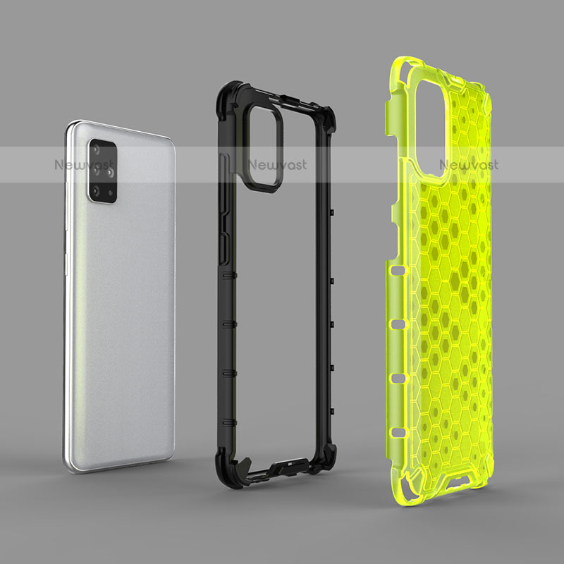 Silicone Transparent Frame Case Cover 360 Degrees AM1 for Samsung Galaxy A51 4G