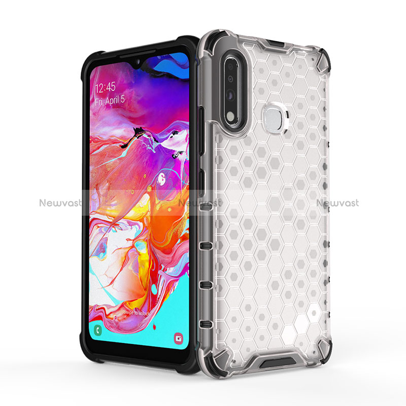 Silicone Transparent Frame Case Cover 360 Degrees AM1 for Samsung Galaxy A70E