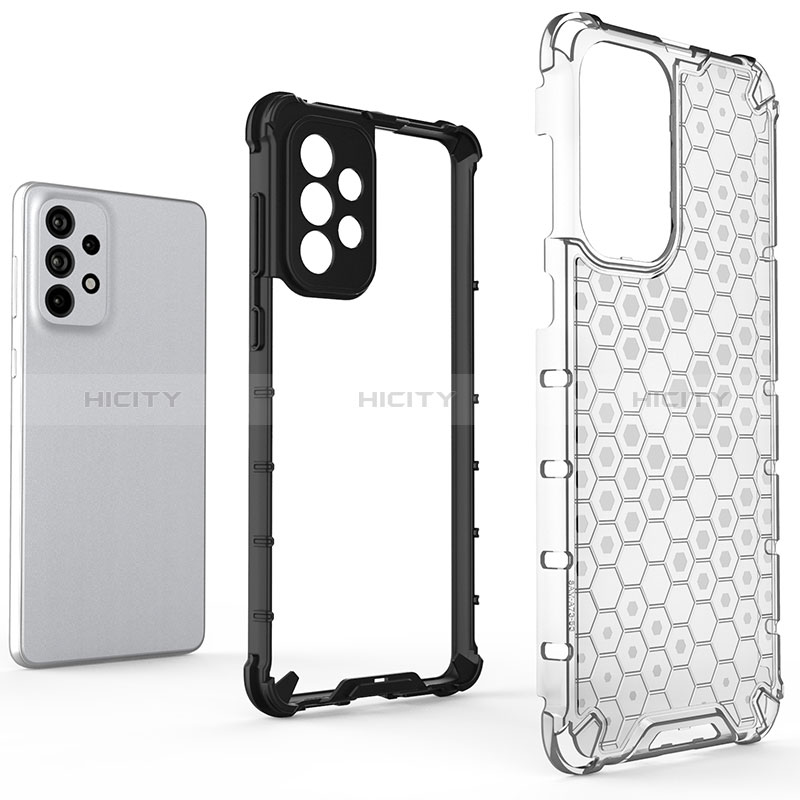 Silicone Transparent Frame Case Cover 360 Degrees AM1 for Samsung Galaxy A73 5G