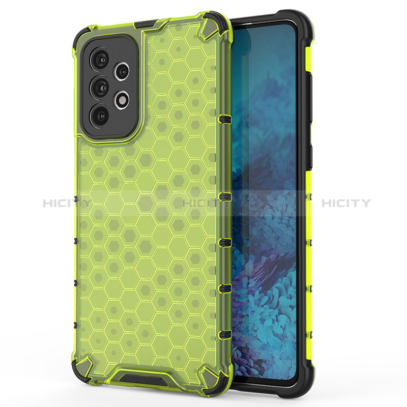 Silicone Transparent Frame Case Cover 360 Degrees AM1 for Samsung Galaxy A73 5G Green