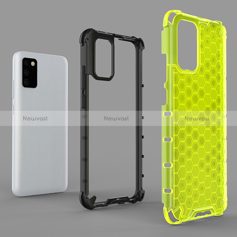 Silicone Transparent Frame Case Cover 360 Degrees AM1 for Samsung Galaxy F02S SM-E025F