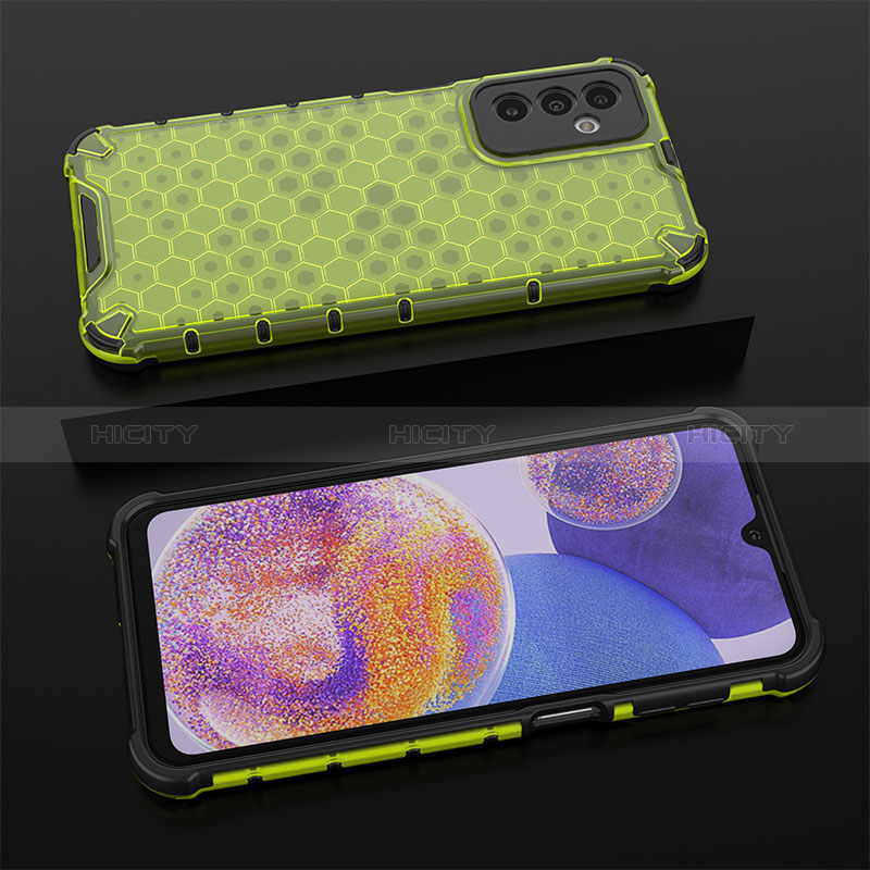 Silicone Transparent Frame Case Cover 360 Degrees AM1 for Samsung Galaxy F23 5G Green