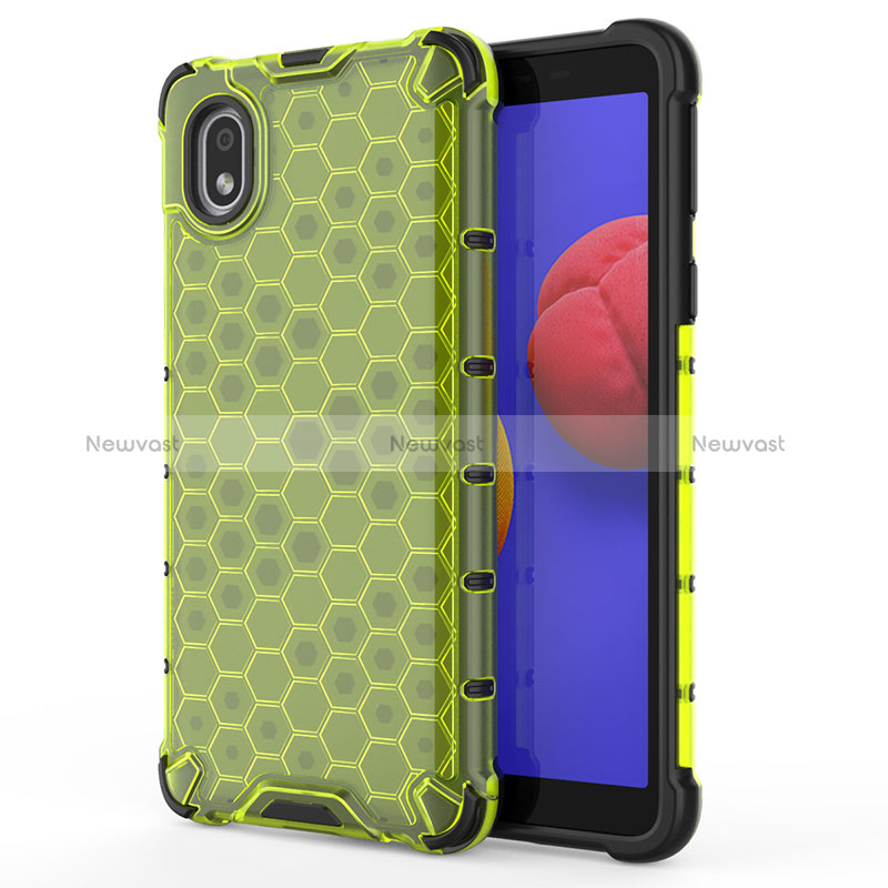 Silicone Transparent Frame Case Cover 360 Degrees AM1 for Samsung Galaxy M01 Core Green