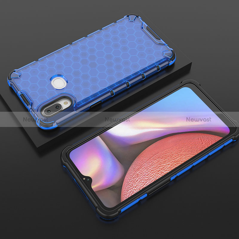 Silicone Transparent Frame Case Cover 360 Degrees AM1 for Samsung Galaxy M01s Blue