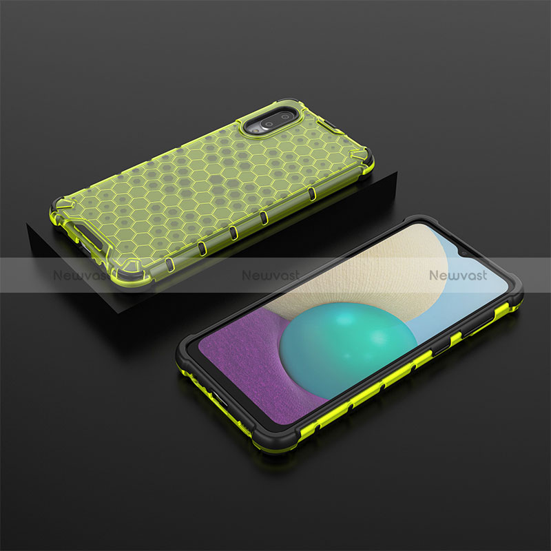 Silicone Transparent Frame Case Cover 360 Degrees AM1 for Samsung Galaxy M02 Green