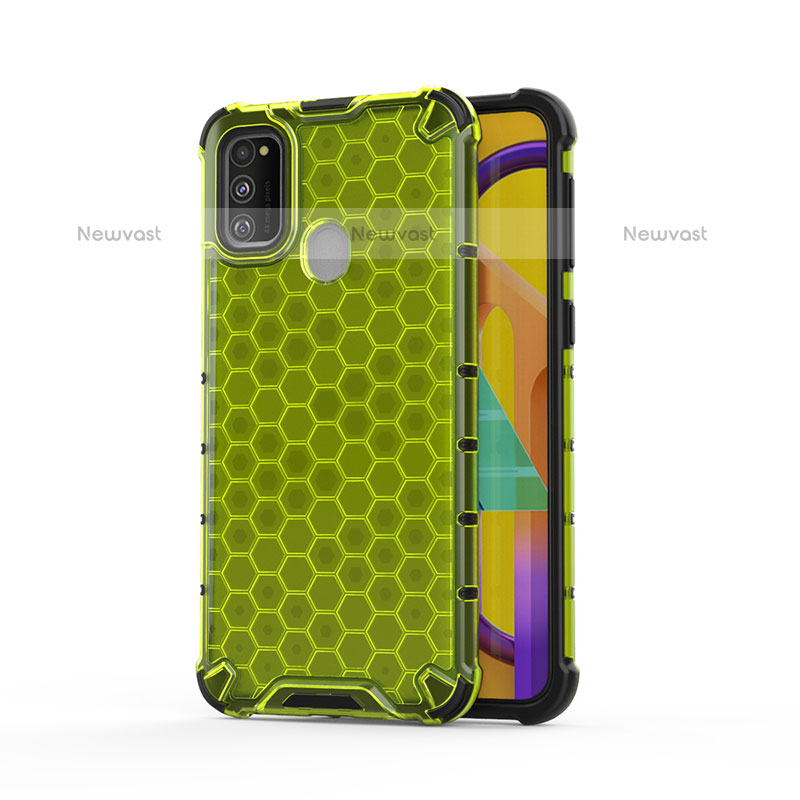 Silicone Transparent Frame Case Cover 360 Degrees AM1 for Samsung Galaxy M30s Green