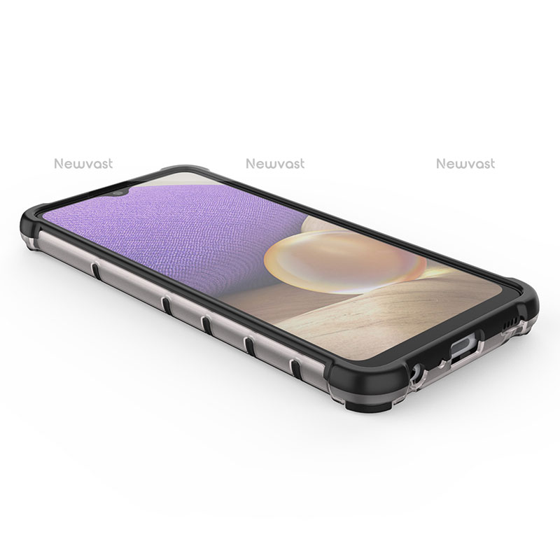 Silicone Transparent Frame Case Cover 360 Degrees AM1 for Samsung Galaxy M32 5G